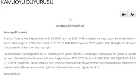 İstanbul Üniversitesi’nden "sahte diploma" açıklaması: "İnceleme ve işlemler tesis edilerek bilgi verilecektir"